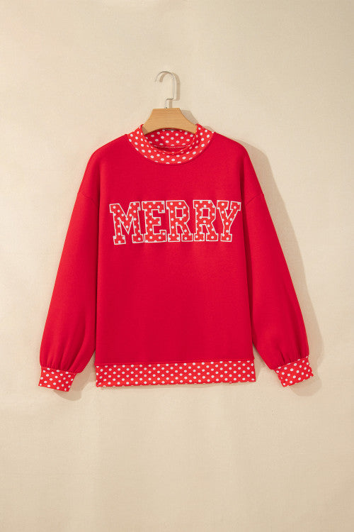 MERRY Polka Dot Mock Neck
