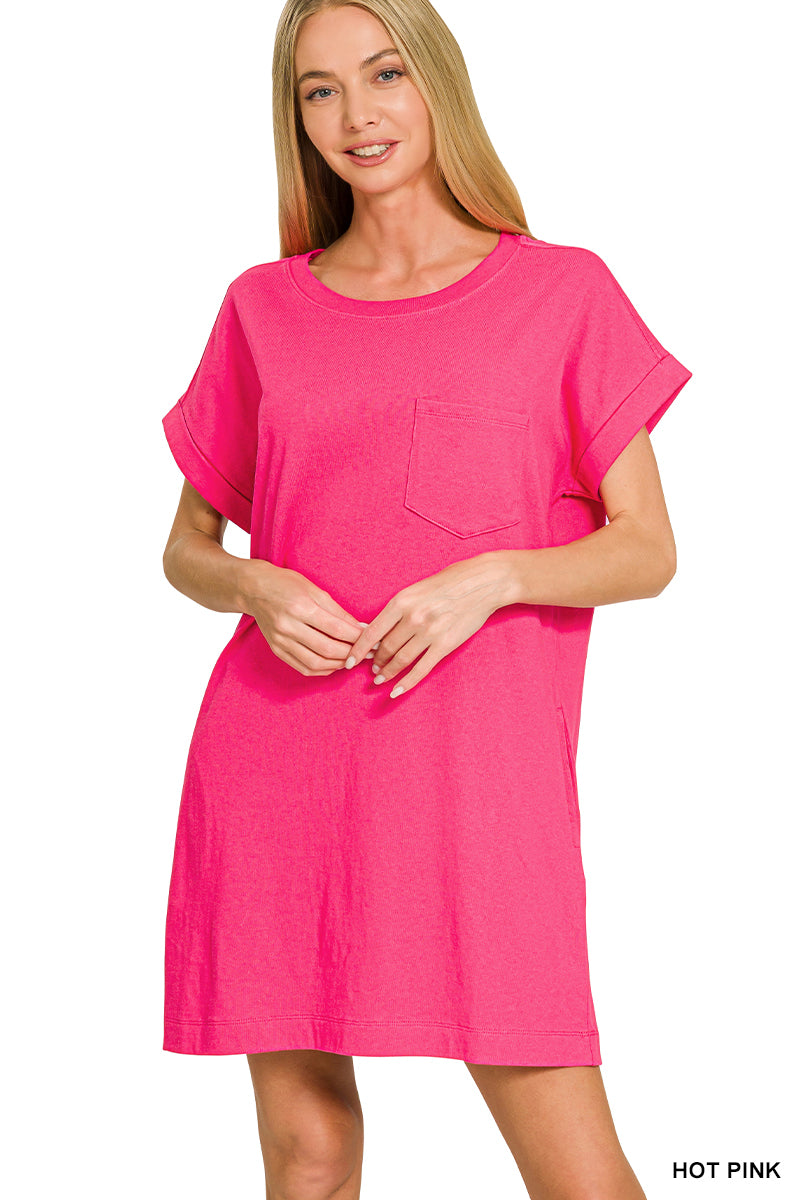 Premium T-shirt Dress with Pocket