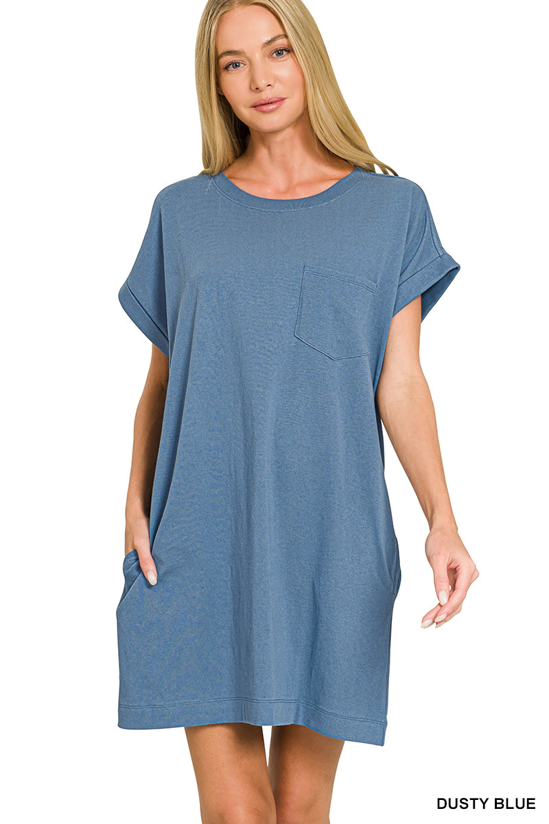 Premium T-shirt Dress with Pocket